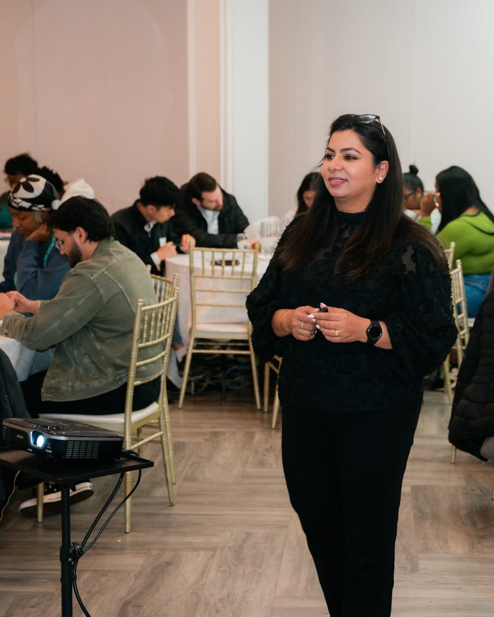 Jincy George facilitating a leadership session